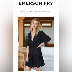 Emerson Fry Island Dress, Swiss Dots Black, XS/S